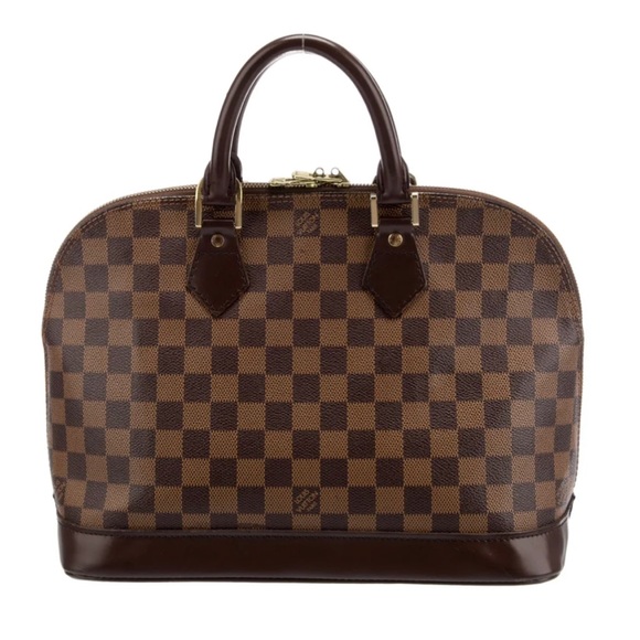 Louis Vuitton Alma Authentic in Damier Ebene print with Red fabric interior - Picture 2 of 15